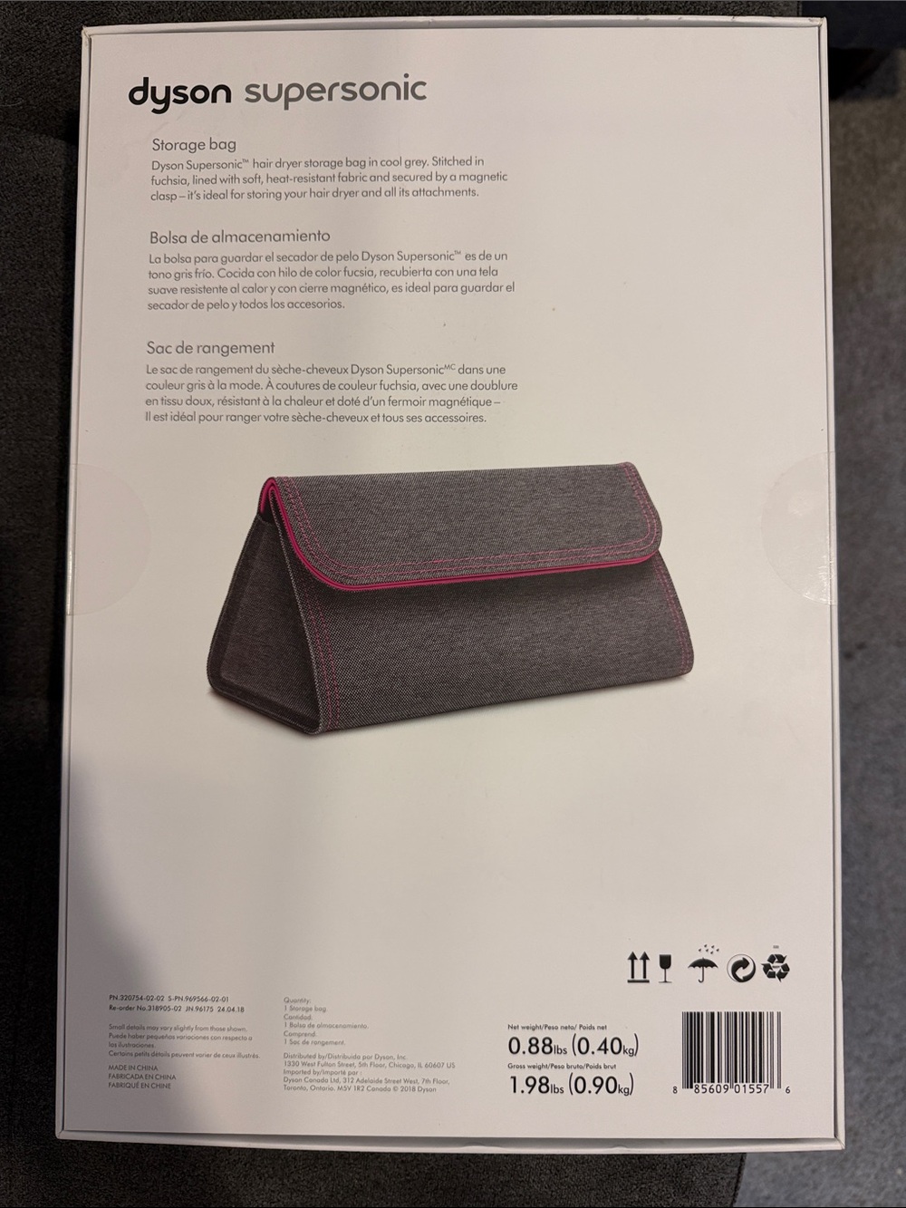 Dyson Gray/Pink Storage/Travel Bag. New in box. - Picture 2 of 2